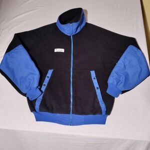 Kichatna Designs Mens XL Black Blue Fleece Jacket Polarplus Zip Up